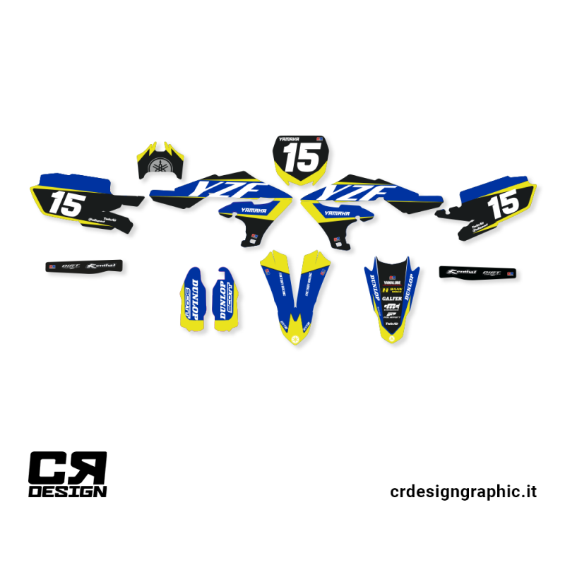 cr design kit adesivi per motocross grafiche personalizzate yamaha